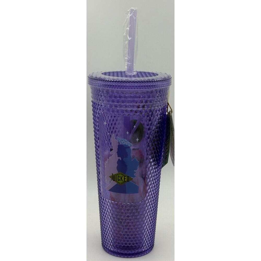 Wicked Purple Diamond Tumbler Cup w Straw Candy Filled New